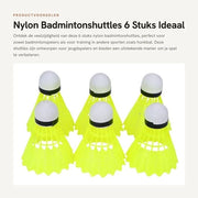 Impenni da Badminton 6 pezzi - Nylon - Colli stabili - Allenamento all'aperto - Multisport - Migliora precisione - Impenni