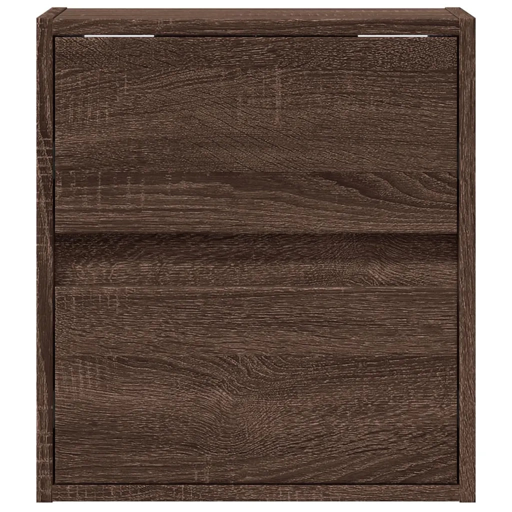 Mobile TV a Parete con Luci LED Rovere Marrone 41x31x45 cm 852283
