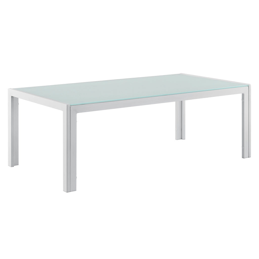 Set Salottino da Esterno Lerum Divano 2 Poltrone e Tavolo Basso Set Lounge - Bianco casa.pro