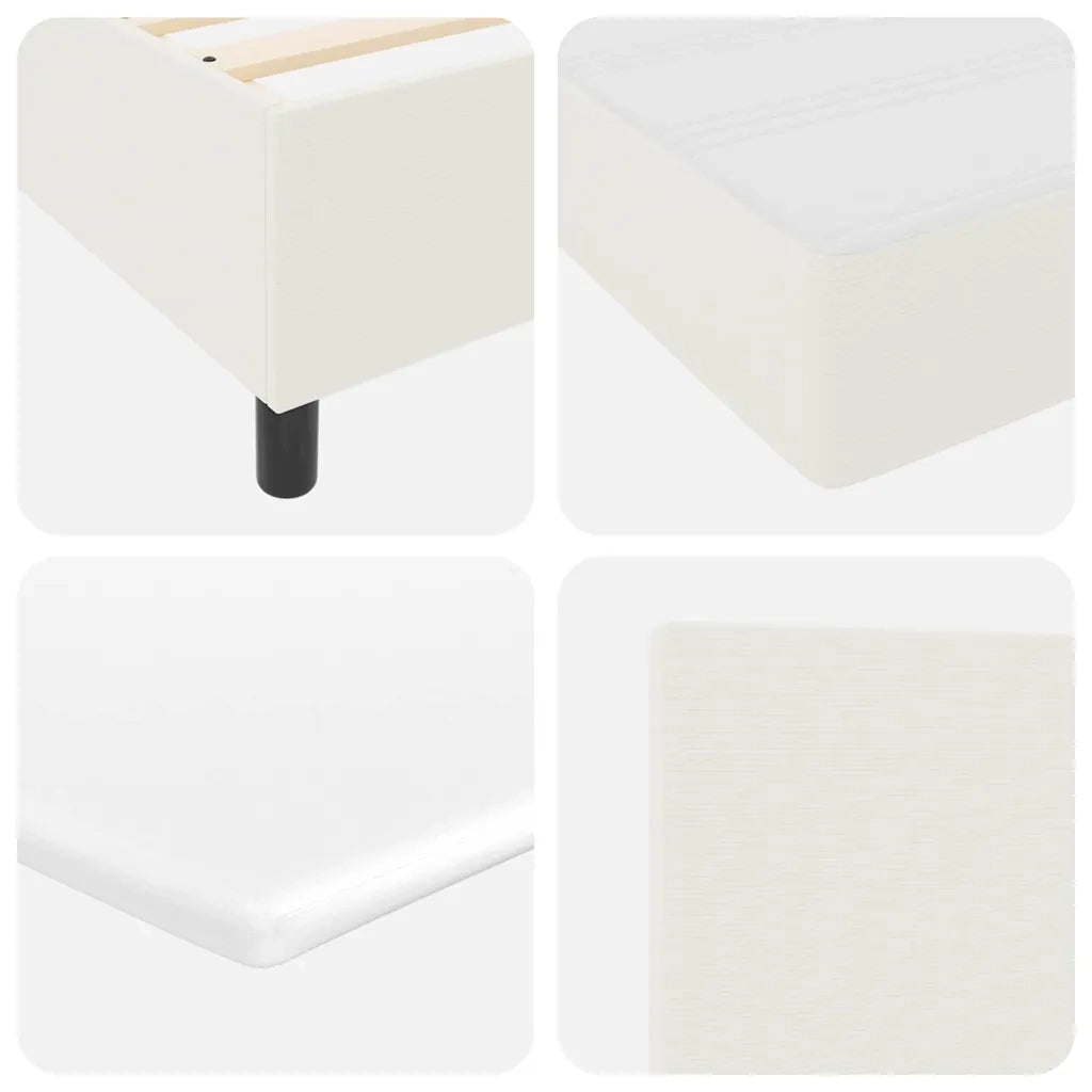 Letto a molle Crema e Bianco 80 x 200 cm Tessuto in Cords 3337533