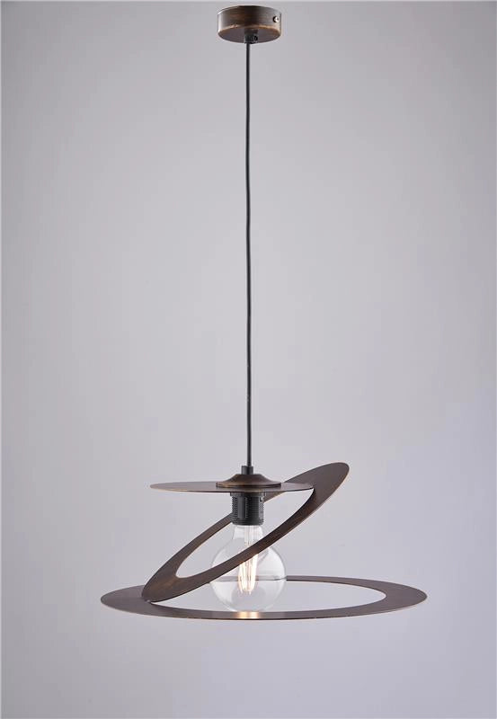 SUSY LAMPADARIO IN METALLO DESIGN MODERNO COLORE MARRONE E ORO E27 1 LUCE 57 WATT 83X40 CM