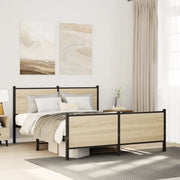 Giroletto senza Materasso in Metallo-Struttura Letto Rovere Sonoma 150x200 cm 274898
