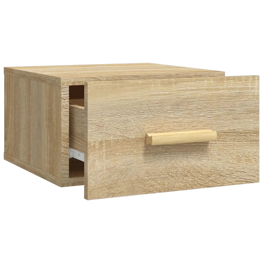 Comodini a Muro 2 pz-Set di 2 Tavolino da notte Rovere Sonoma 35x35x20 cm 115285