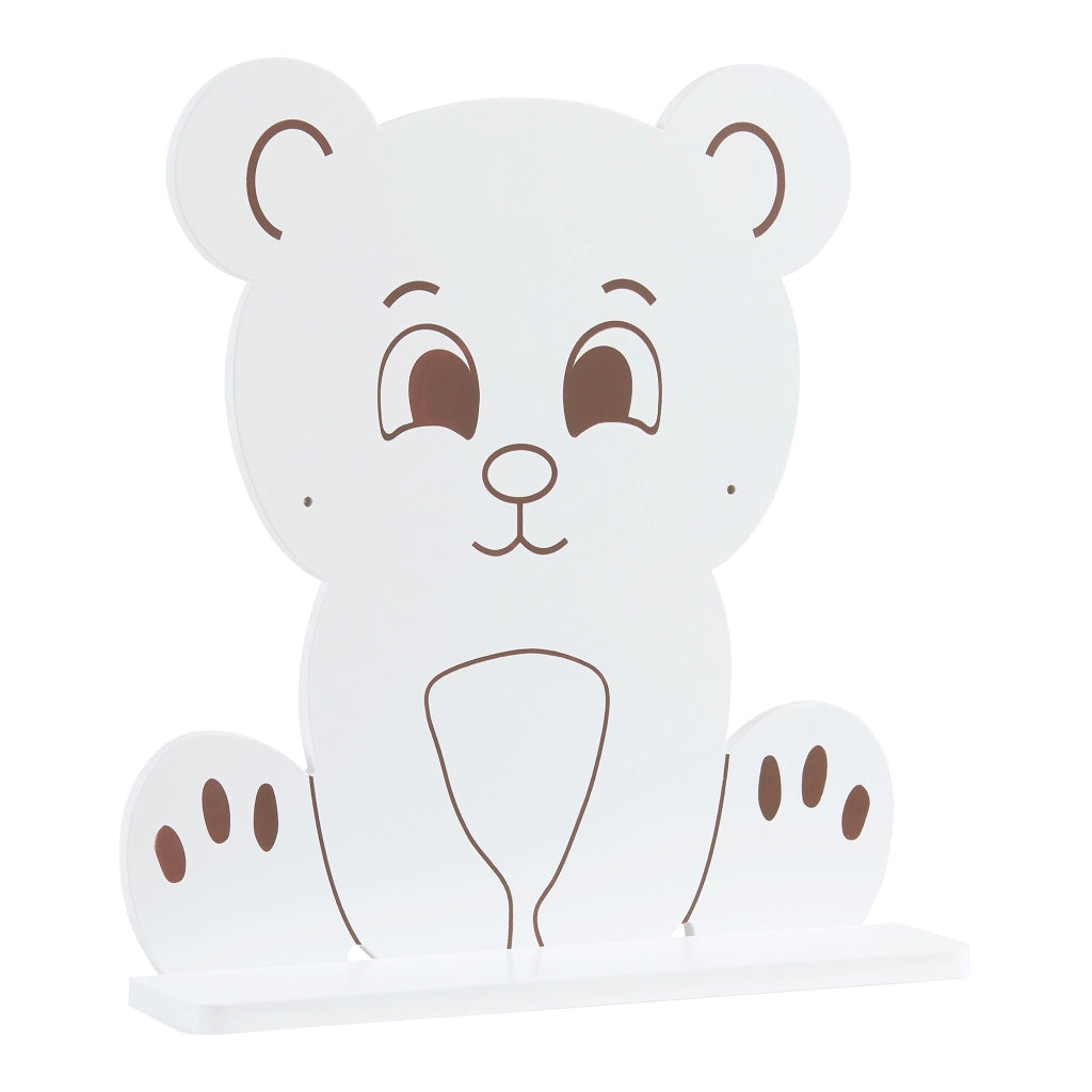 Mensola da Parete Korsør per Bambini Consolle Pensile Design Orsacchiotto - Bianco [en.casa]