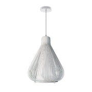 Trade Shop - Lampadario Soffitto Attacco E27 Bianco Nero Moderno Sospensione Regolabile B18 - Bianco