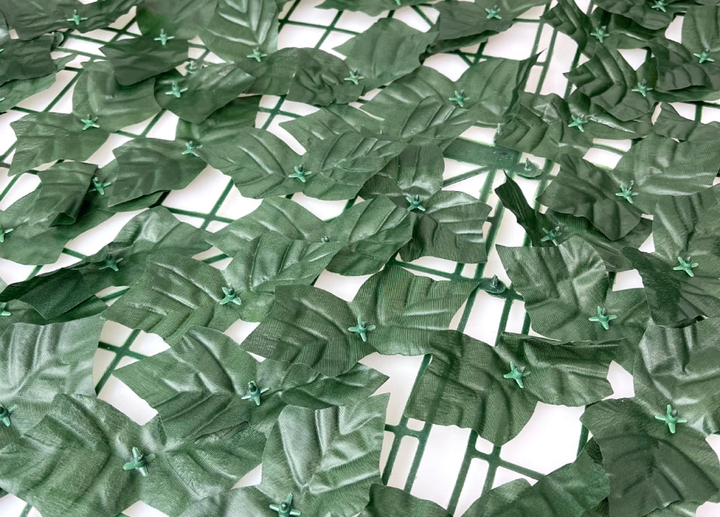 Rotolo Edera Finta Sempreverde Siepe Foglie Ornamentali Frangivista Coprente Per Recinzione - 1x3mt - Verde