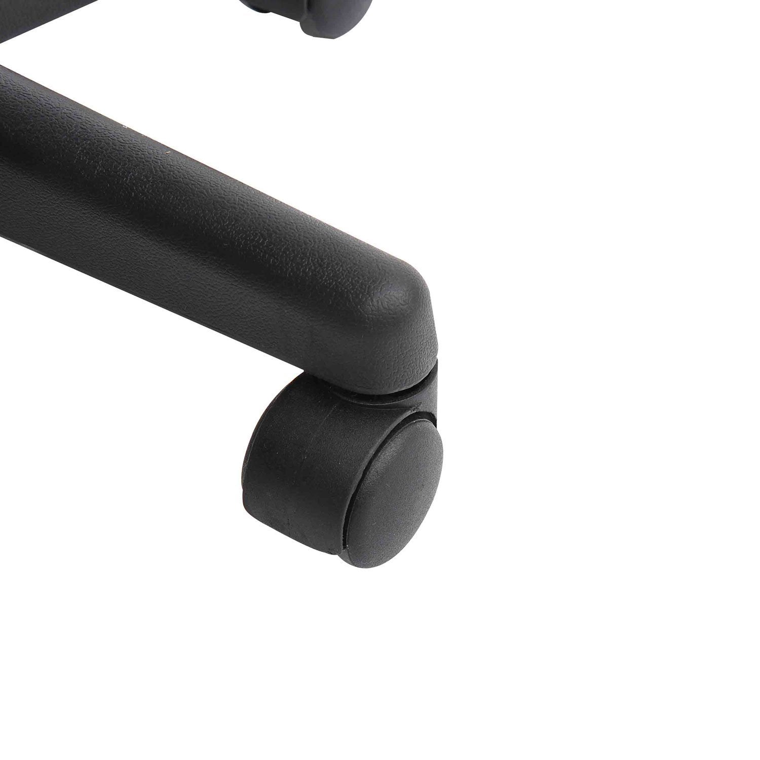 Sgabello Girevole a Sella per Parrucchieri con Ruote e Altezza Regolabile 35x38x43-55 cm in Similpelle Nero