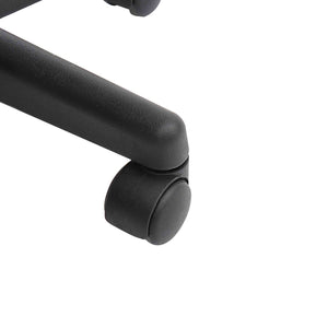 Sgabello Girevole a Sella per Parrucchieri con Ruote e Altezza Regolabile 35x38x43-55 cm in Similpelle Nero