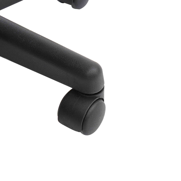 Sgabello Girevole a Sella per Parrucchieri con Ruote e Altezza Regolabile 35x38x43-55 cm in Similpelle Nero