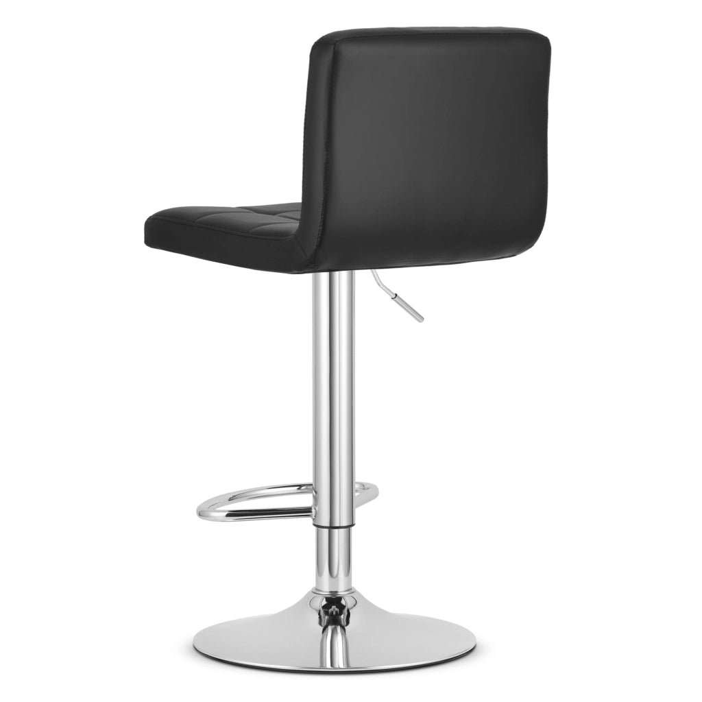 Sgabello girevole VALORA HAXU - Ecopelle nera / Base cromata x 2