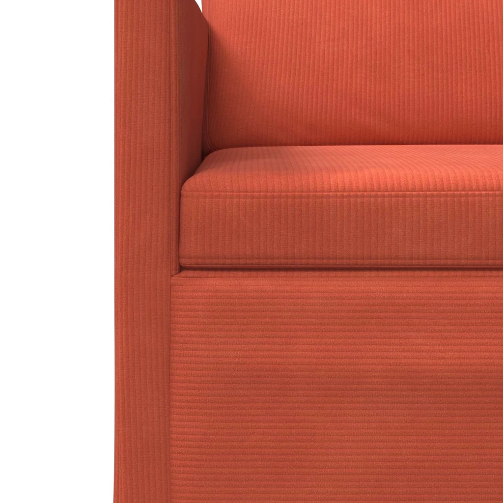 Set di divani 2 pcs Rosso Arancio Tessuto in Cords 3433247