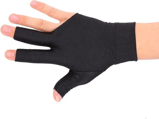 Manica da Piscina Plus per mano sinistra con 3 dita, adatta per snooker e biliardo, unisex adatta per uomini e donne