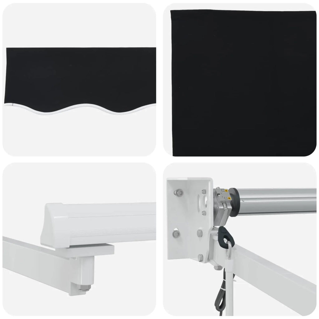 Tettuccio Elettrico Retrattile Nero e Bianco 3,5 x 2,5 m