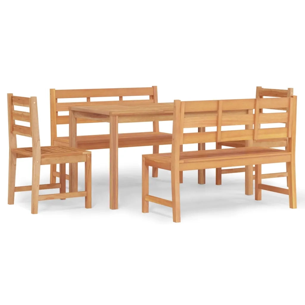 Set da Pranzo per Giardino 5 pz in Legno Massello di Teak 3157195