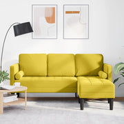 Divano a forma di L Giallo 173x131x67 cm in velluto