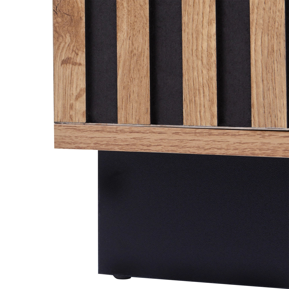 Armadio in MDF marrone con 4 ripiani e 2 ante, finitura melaminica, alto e stretto, per camera da letto o ingresso, in stile moderno