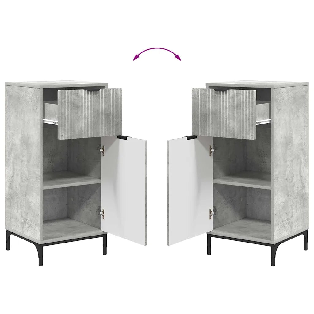 vidaXL Set di mobili per il bagno con cassetto 2 pcs Grigio cemento
