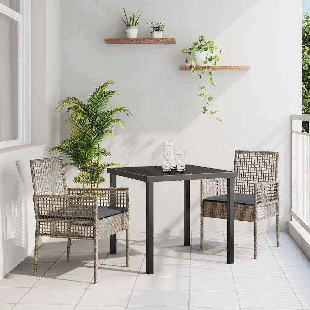Sedia da Giardino 2 pz | Sedie da Esterno Grigio 55 x 53 x 85 cm polyrattan