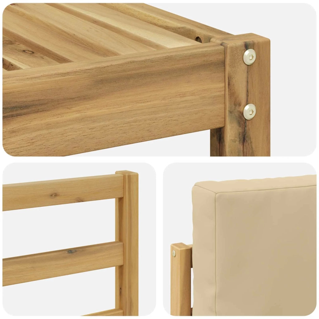 Set di divani da esterno 7 pz Bianco e Beige 3387302
