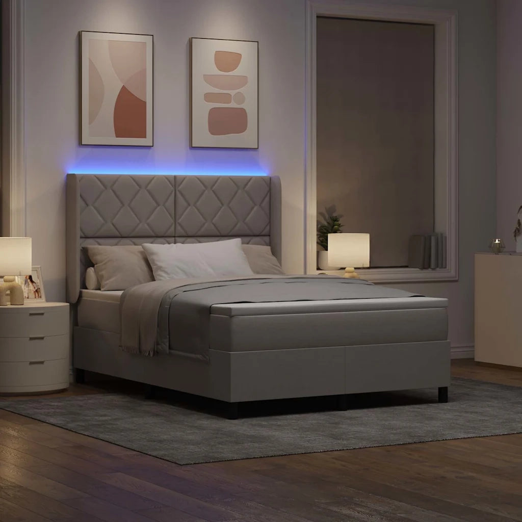 Letto a Sorgente LED con testiera Talpa 140 x 190 cm Tessuto 3343564