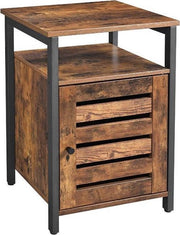 Cassa Notturna - Tavolo Accessori - Industriale - Metallo/Legno - Marrone/Nero - 40x40x60