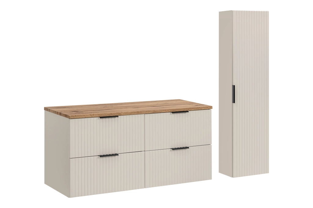 Set mobili bagno 120 cm con piano e Szafką wysoką Adel Cashmere 120 cm