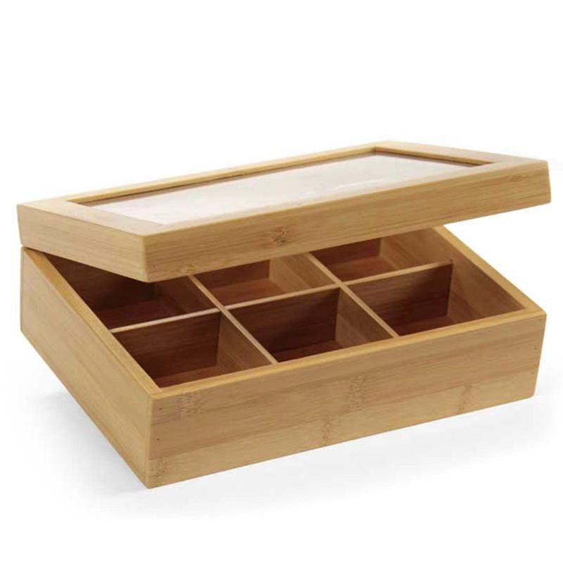 SCATOLA IN BAMBOO CON DIVISORI 23X16CM