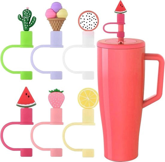 Set di coperture per canne per drinki - Colorato - Compatibile con Era 40 oz/30 oz - Coperture protettive per canne - Accessori per Era 12 mm - Set da 6 pezzi.
