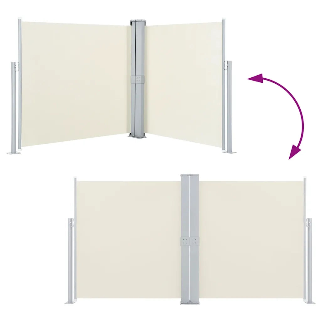 Tenda da Sole Laterale Retrattile-Tenda parasole per balcone per giardino Crema 140x600 cm 428197