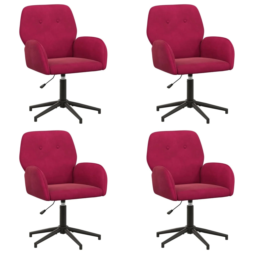 Sedie da scrivania girevoli 4 pz 54 x 55 x 90 cm Rosso Vino 3428333