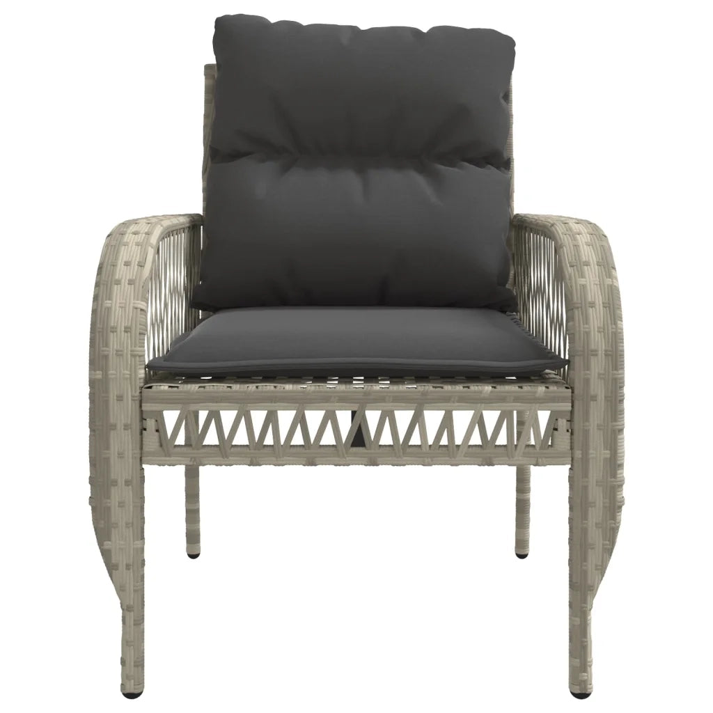 Set Divano da Giardino 4 pz con Cuscini-Sofa da Giardino-Divanetto da esterno Grigio Chiaro Polyrattan 613413