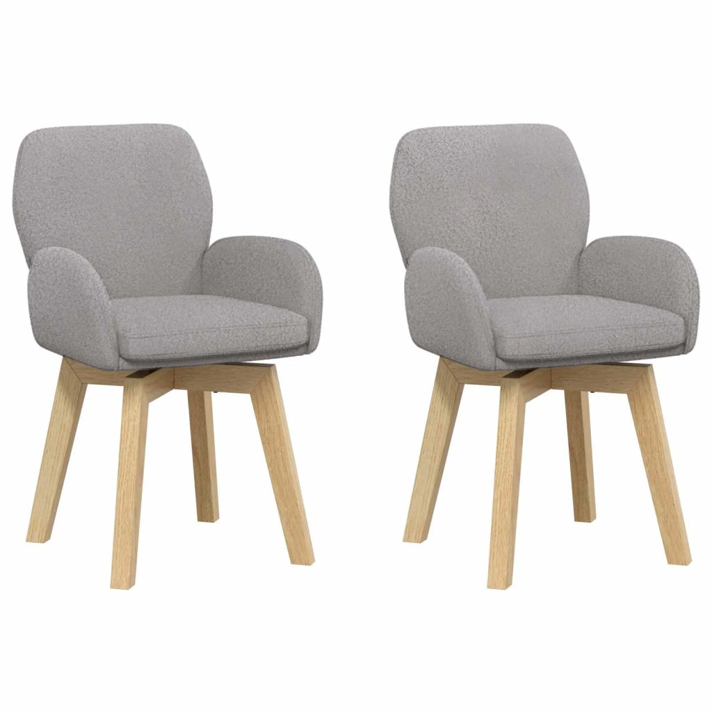 Sedie da pranzo girevoli 2 pcs Bouclé Grigio Chiaro 42034330