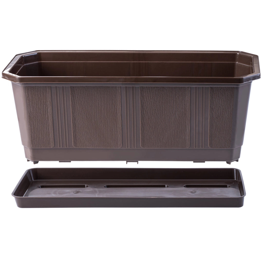 Vaso da fiori per balcone KADAX da 40 cm con supporto e manici.