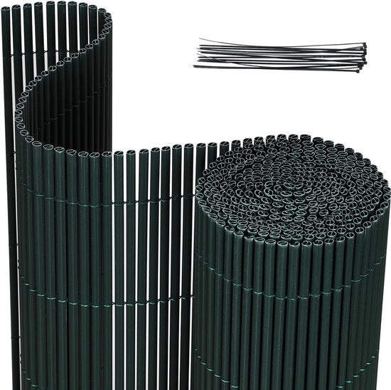 Schermo di separazione per giardino e terrazza 0,8x3m in PVC, resistente al vento e alle intemperie, UV resistente, verde