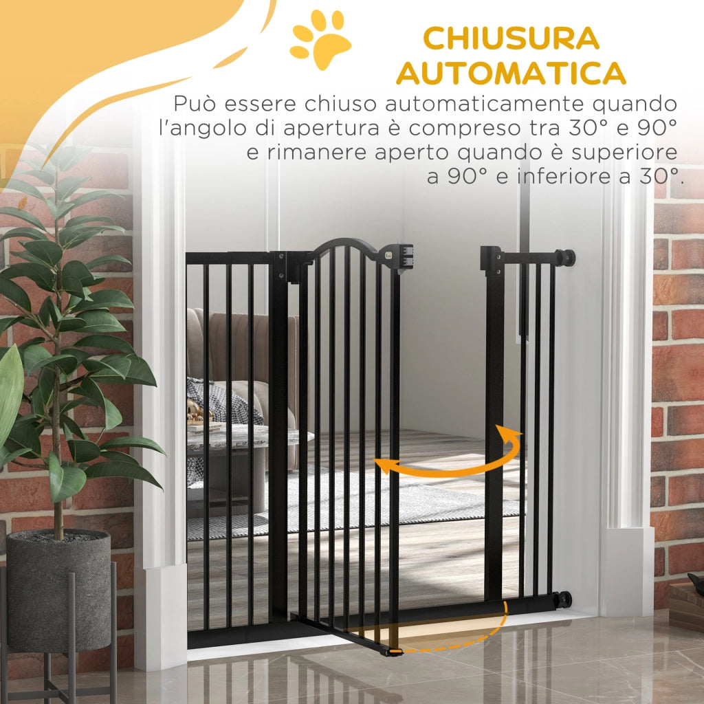 Cancelletto per Cani Estensibile ¨C Zephmum ¨C Metallo e Plastica Nero 74-100x78 cm