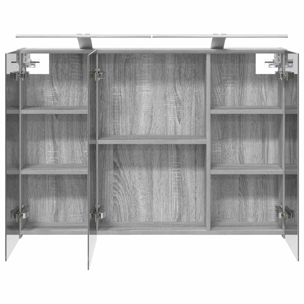 Mobiletto per specchio da bagno con lo scaffale Grigio Sonoma
