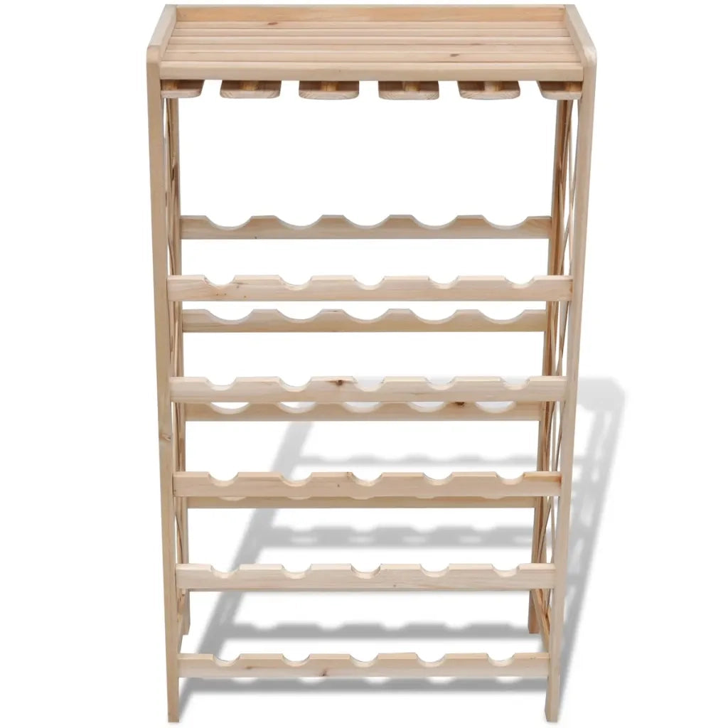 Portabottiglie per 25 Bottiglie di Vino Legno Massello di Abete 241068