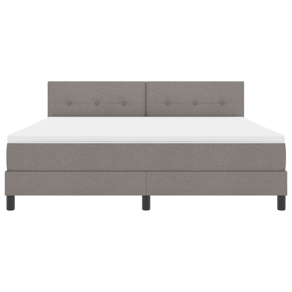 letto box spring con materasso e LED taupe 180x200 cm in tessuto
