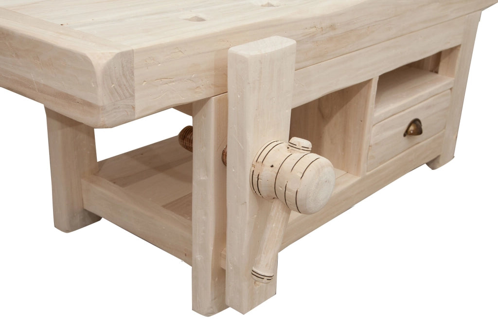 Biscottini Porta Tv in legno massello di tiglio grezzo L120XPR65XH45 cm. Made in Italy