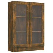 Vetrina classica 82,5 x 30,5 x 115 cm con 3 pratici scomparti in legno composito effetto rovere affumicato 02_0048216