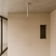 SINED Braccio corto da soffitto in acciaio inox 316L satinato altezza 12 cm per soffione doccia resistente alla corrosione ideale per interni ed esterni design compatto e durevole - Levante