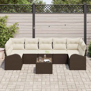 Set Divano da Giardino 8 pcs Marrone e Crema 289 x 124 x 69 cm 3354627