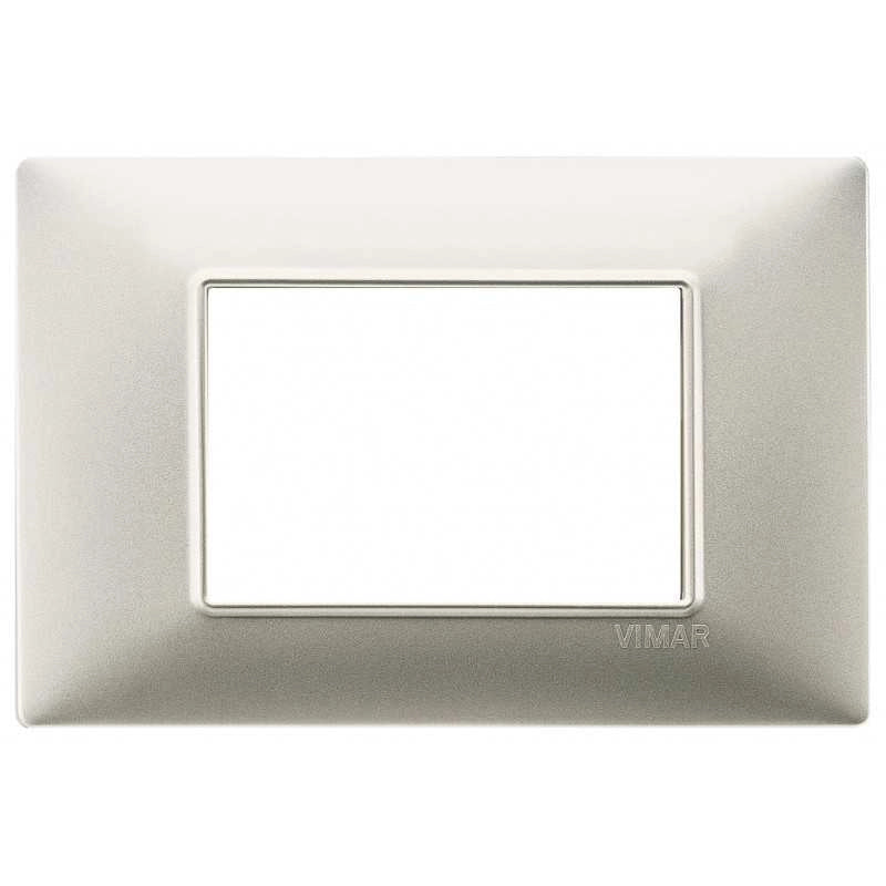 14653.21 Placca 3 Moduli Nichel Opaco Plana