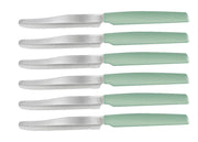 Set 6 Coltelli da Tavola Active Lama Seghettata Verde Menta Pedrini