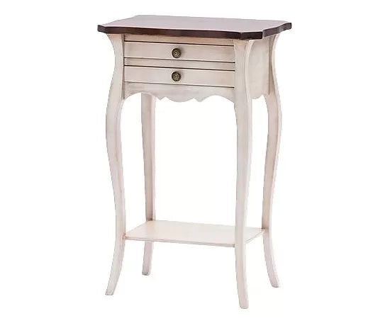 Comodino porta telefono legno shabby bianco anticato noce 45x35x70 - Mobili 2G