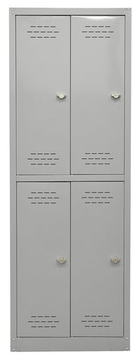 Armadio Spogliatoio 4 Ante 60x40x167 cm in Metallo Verniciato Grigio Chiaro