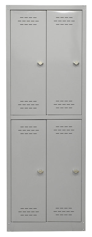 Armadio Spogliatoio 4 Ante 60x40x167 cm in Metallo Verniciato Grigio Chiaro