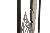 Pannello e Legno Foglie 30,5x1,90x91 cm in Ferro e MDF Oro e Argento