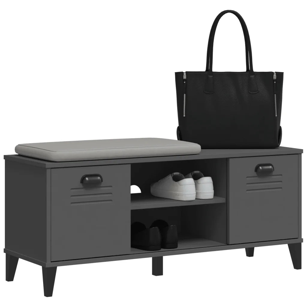 Panca Portascarpe VIKEN Antracite 106x35x45cm Legno Multistrato 374934