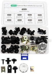 Set di Clip per Pannello Auto da 80 - Kit di Attacco - U-clips per Carrozzeria - Piastrina di Protezione - Boutonniere a Sei Viti - Alta Resistenza al Taglio